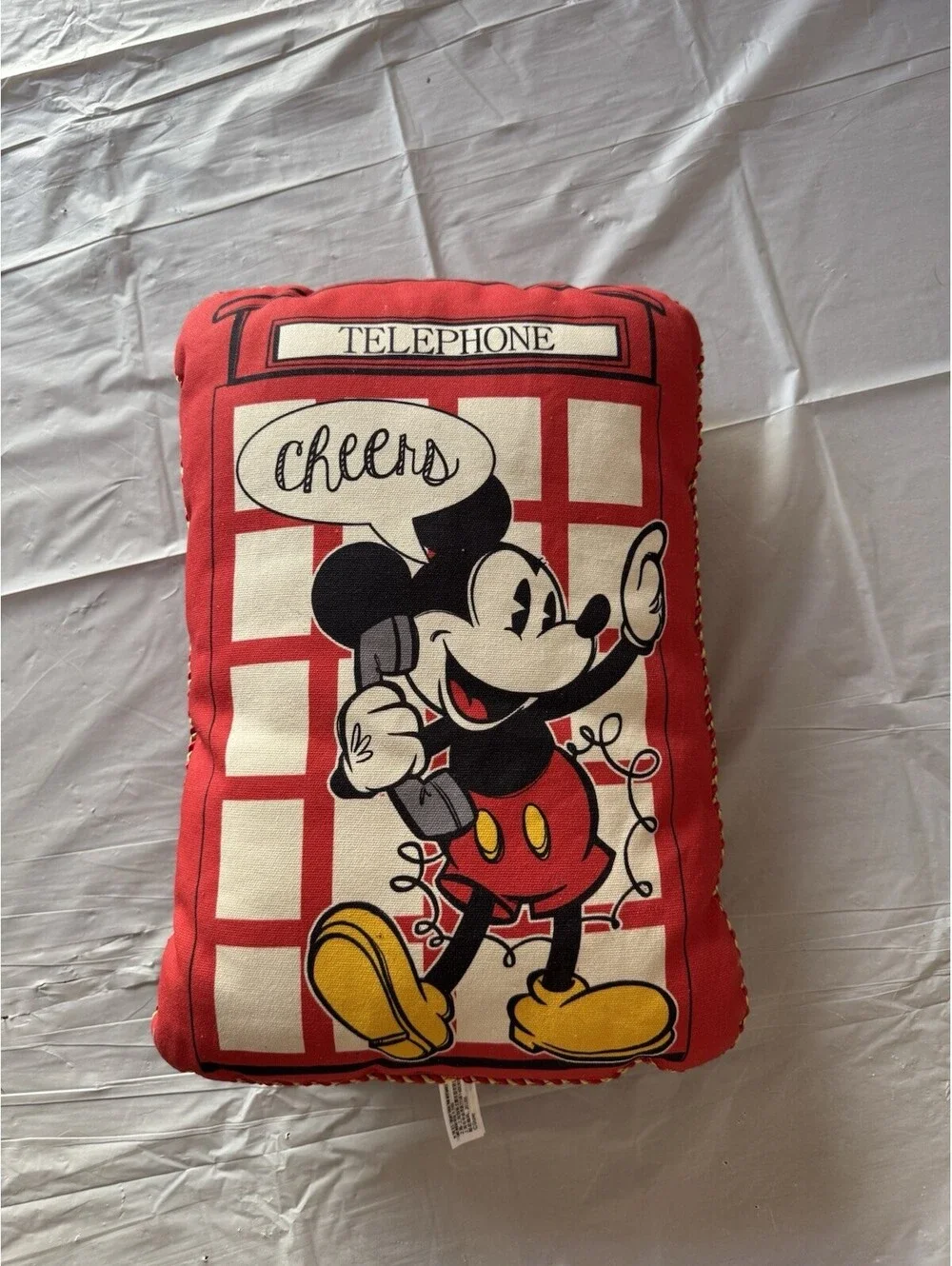 Disney Epcot Mickey Minnie Red Phone Booth United Kingdom Pillow